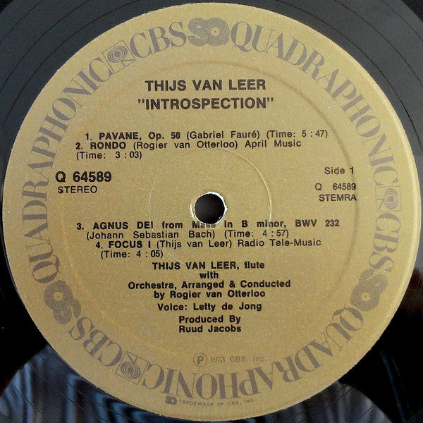 Thijs Van Leer : Introspection (LP, Album, Quad)