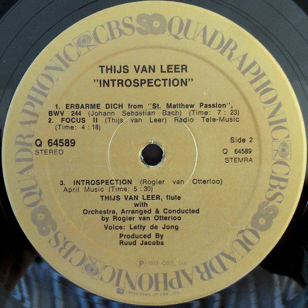 Thijs Van Leer : Introspection (LP, Album, Quad)