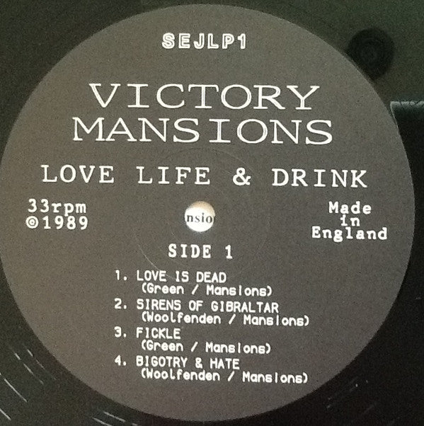 Victory Mansions : Love Life And Drink (LP, Album)