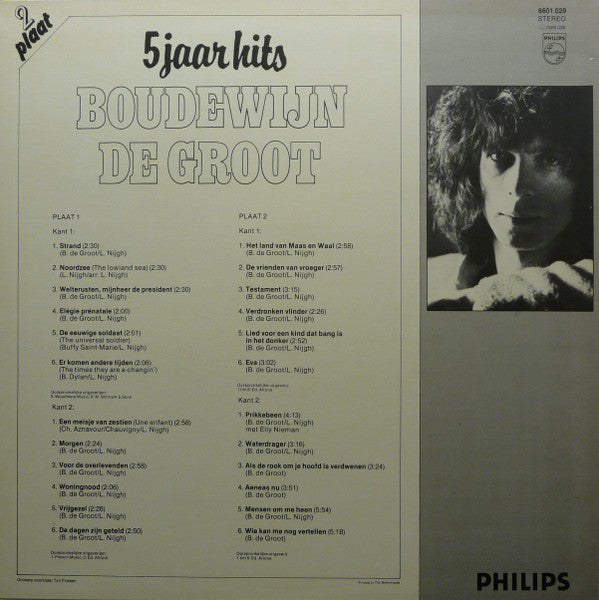 Boudewijn De Groot : Vijf Jaar Hits (2xLP, Comp)