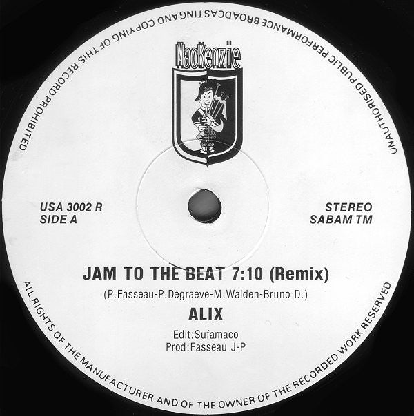 Alix : Jam To The Beat (Remix) (12")