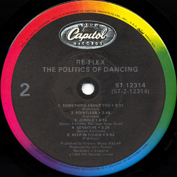 Re-Flex (2) : The Politics Of Dancing (LP, Album)