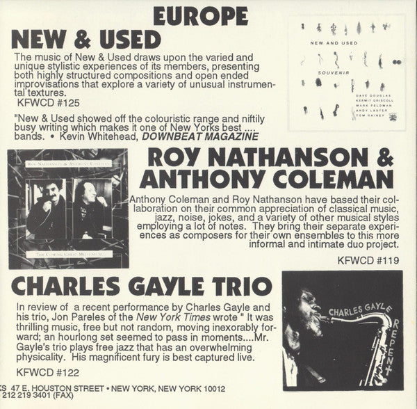 Various : Avant Knitting (Knitting Factory Tours 1993) (CD, Comp)