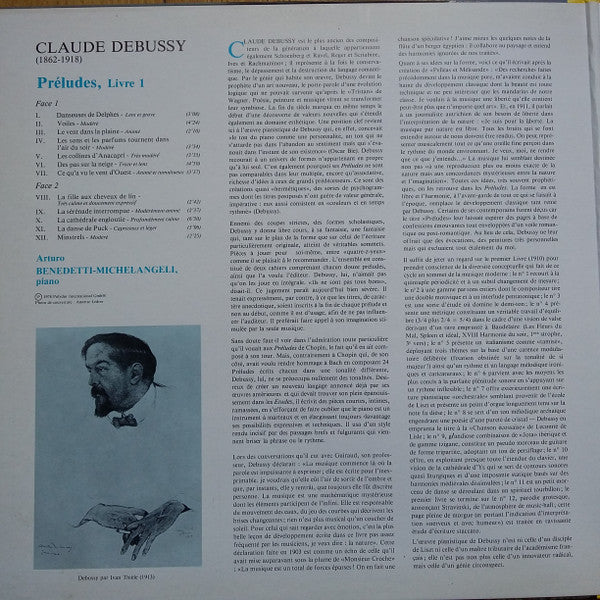 Claude Debussy, Arturo Benedetti Michelangeli : Préludes - Livre 1 (LP, Gat)