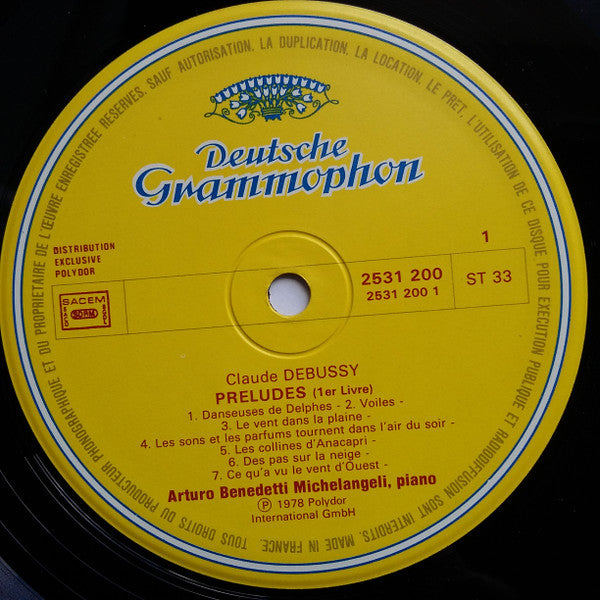 Claude Debussy, Arturo Benedetti Michelangeli : Préludes - Livre 1 (LP, Gat)