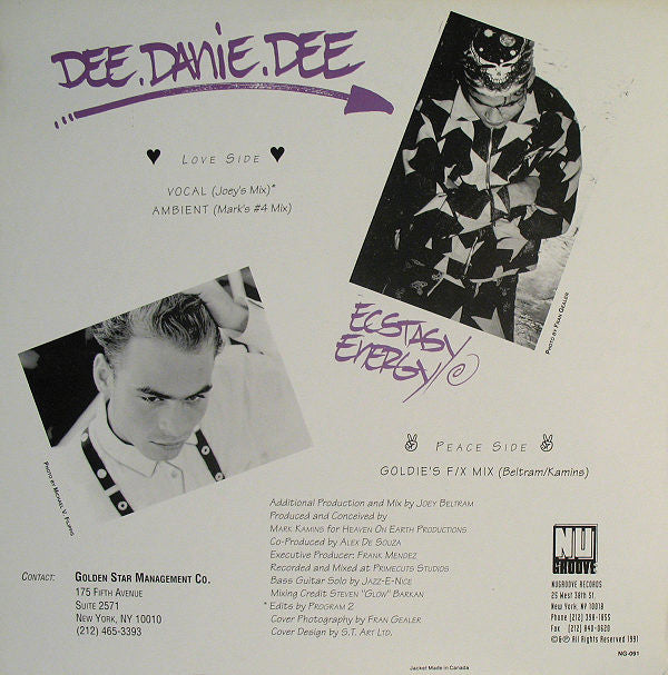 Dee Danie Dee : Ecstasy Energy (12")