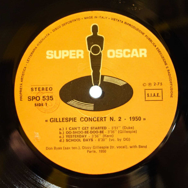 Dizzy Gillespie : Gillespie Concert 1950 N.2 (LP, Album)
