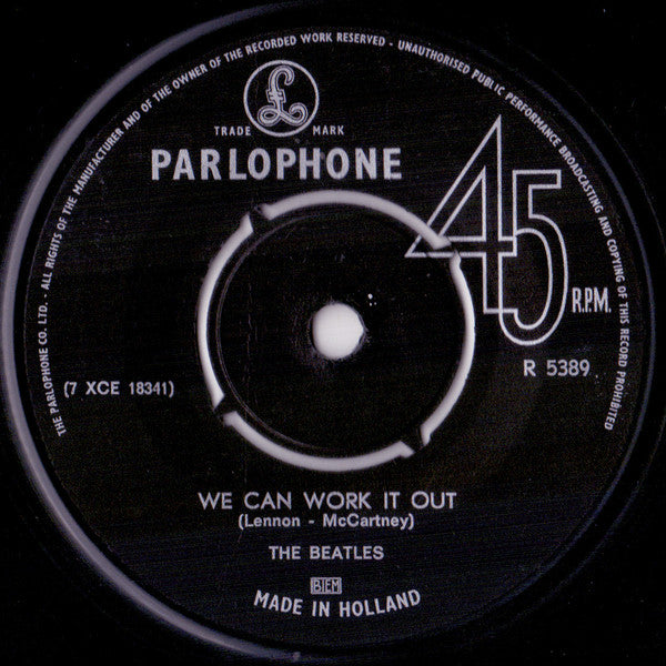 The Beatles : We Can Work It Out / Day Tripper (7", Single, Whi)