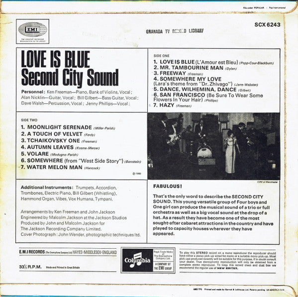 Second City Sound : Love Is Blue (LP)