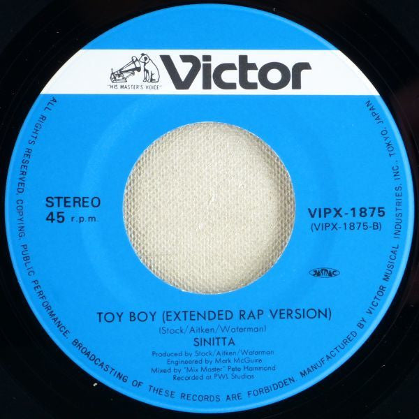 Sinitta = シニータ* : Toy Boy (7", Single)