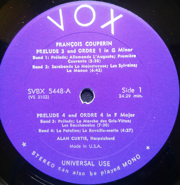 François Couperin, Alan Curtis (2) : 8 Preludes & Ordres (3xLP + Box)