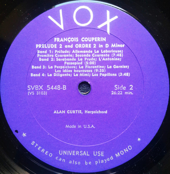 François Couperin, Alan Curtis (2) : 8 Preludes & Ordres (3xLP + Box)