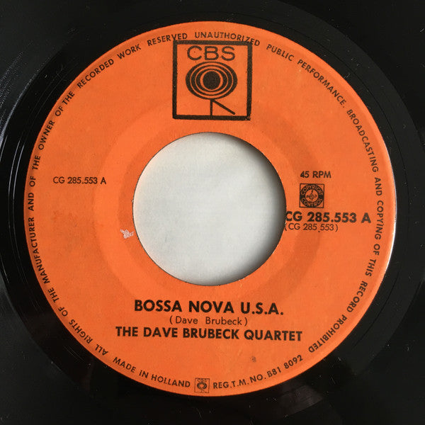 The Dave Brubeck Quartet : At The Concertgebouw Amsterdam (7", Single, Red)