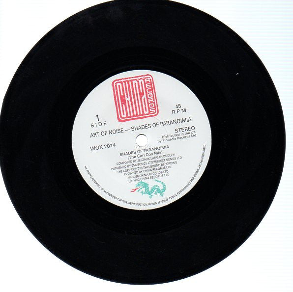 The Art Of Noise : Shades Of Paranoimia (The Carl Cox Mix) (7", Single)