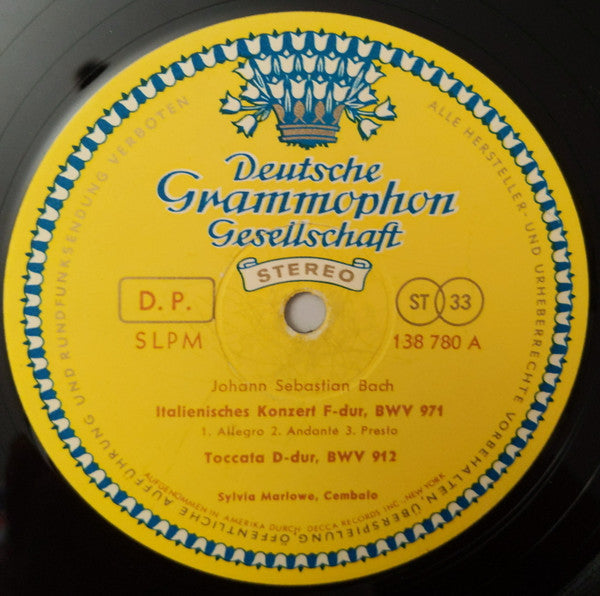 Sylvia Marlowe, Johann Sebastian Bach : Italienisches Konzert Und Andere Werke (LP)
