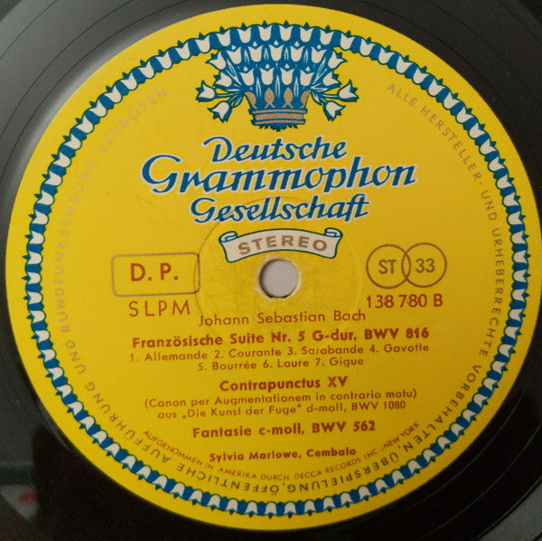 Sylvia Marlowe, Johann Sebastian Bach : Italienisches Konzert Und Andere Werke (LP)