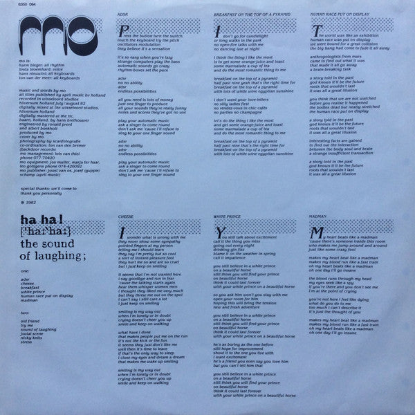 Mo* : Ha Ha! ['ha:`ha:] The Sound Of Laughing; (LP, Album)