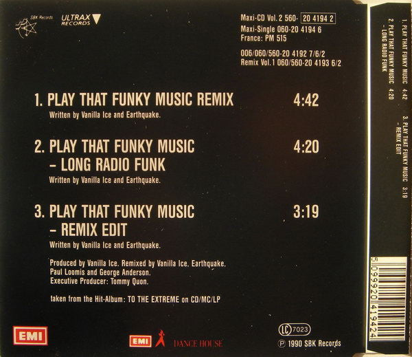 Vanilla Ice : Play That Funky Music (Remix Vol. 2) (CD, Maxi)