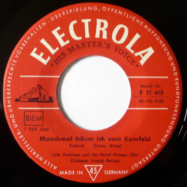 Lale Andersen : Ein Schiff Wird Kommen (7", Single, Mono)