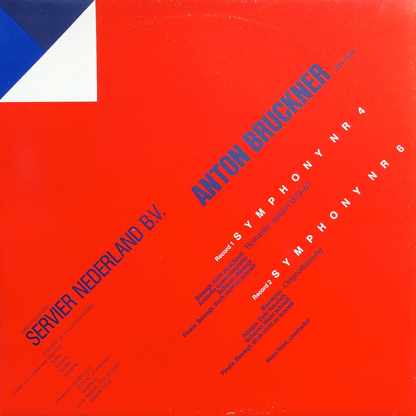Anton Bruckner - Hans Vonk , Conductor - Residentie Orkest : Symphony 4 And Symphony 6 (2xLP, Gat)