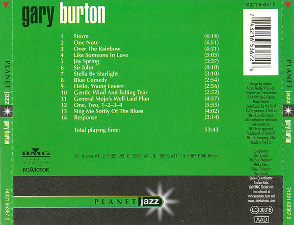 Gary Burton : Planet Jazz: Gary Burton (CD, Comp, RE)