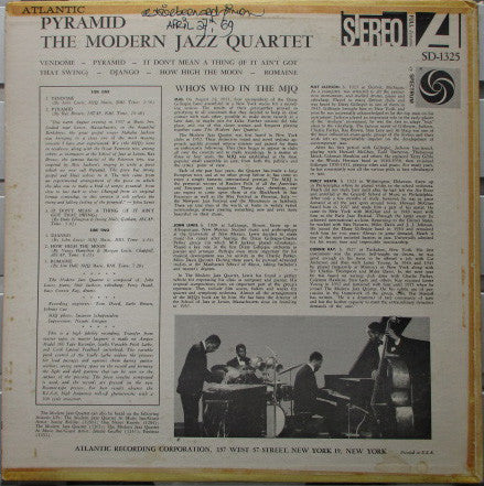 The Modern Jazz Quartet : Pyramid (LP, Album, Pre)