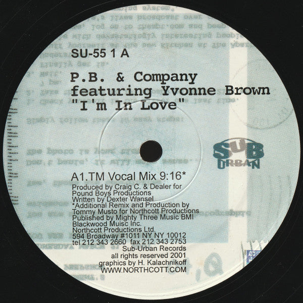 PB & Company Featuring Yvonne Brown : I'm In Love (12")
