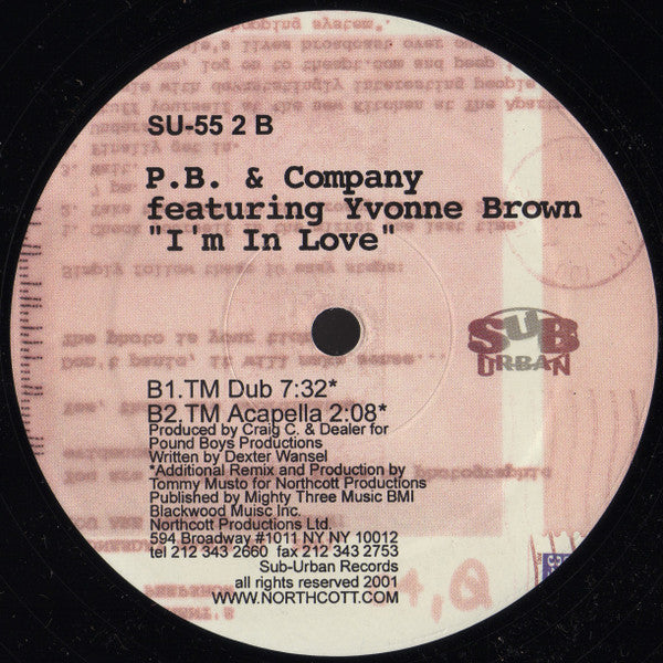 PB & Company Featuring Yvonne Brown : I'm In Love (12")