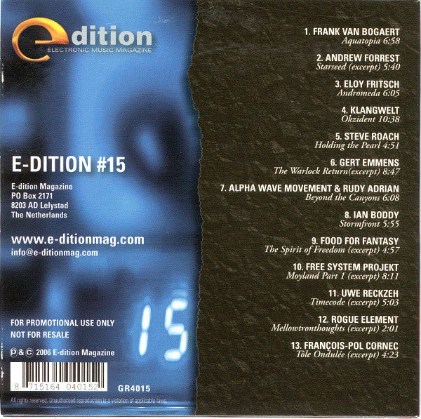 Various : Special CD Sampler E-dition #15 (CD, Comp, Promo, Smplr)