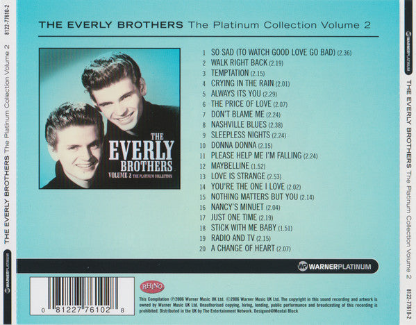 Everly Brothers : The Platinum Collection Volume 2 (CD, Comp)