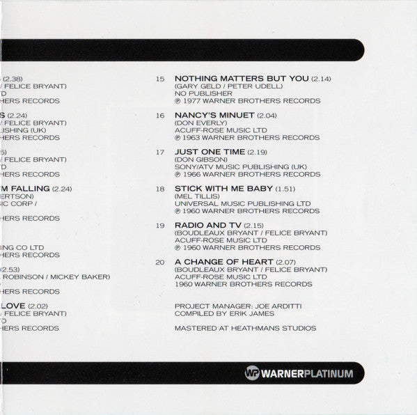 Everly Brothers : The Platinum Collection Volume 2 (CD, Comp)