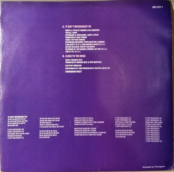 Bronski Beat : It Ain't Necessarily So (7")