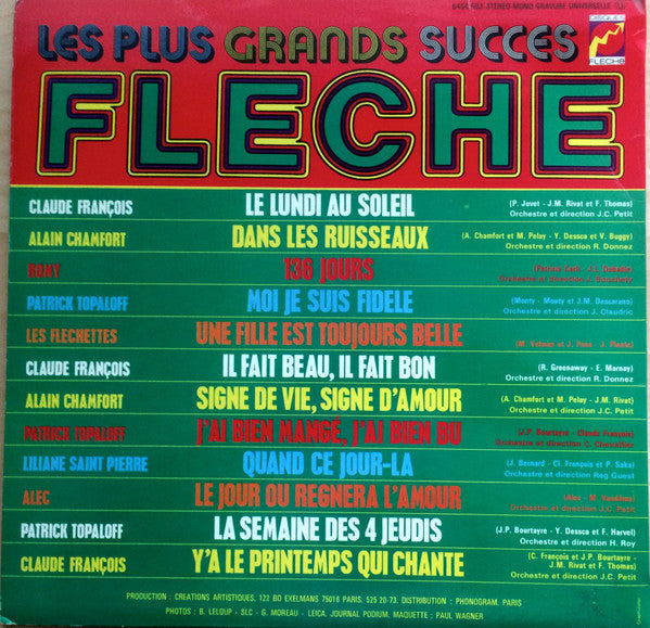 Claude François : Les Plus Grands Succes Flèche (LP, Album, Comp)