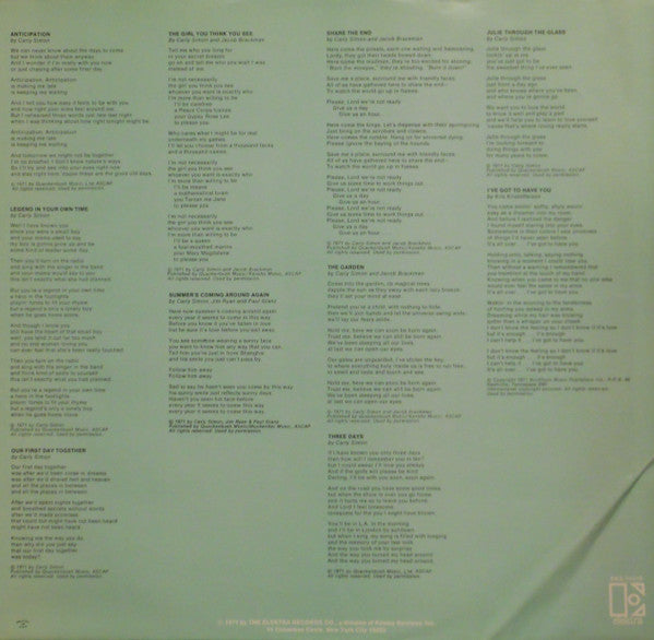 Carly Simon : Anticipation (LP, Album, RP, Spe)