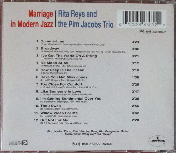 Rita Reys and The Pim Jacobs Trio : Marriage In Modern Jazz (CD, Album)
