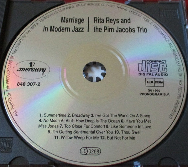 Rita Reys and The Pim Jacobs Trio : Marriage In Modern Jazz (CD, Album)