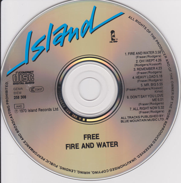 Free : Fire And Water (CD, Album, RE)