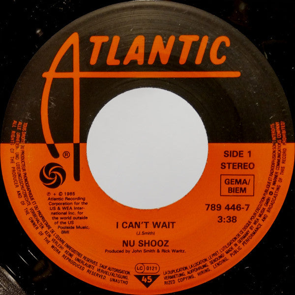 Nu Shooz : I Can't Wait (7", Single)