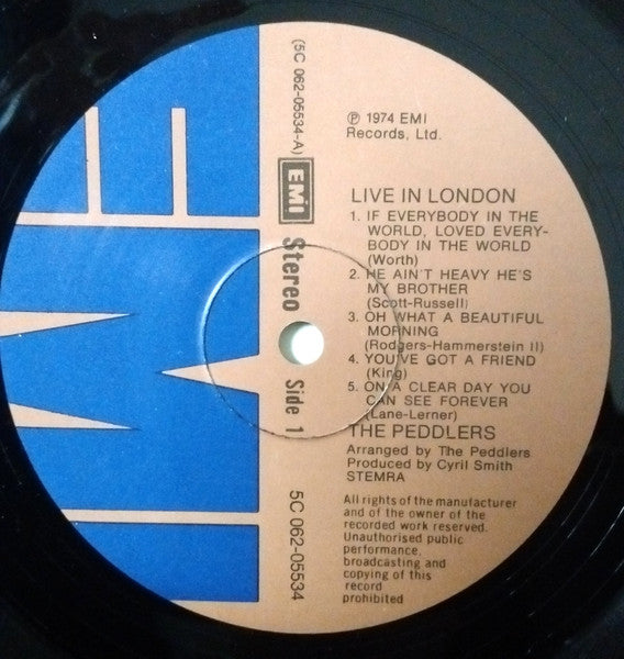 The Peddlers : 'Live' In London (LP, Album)