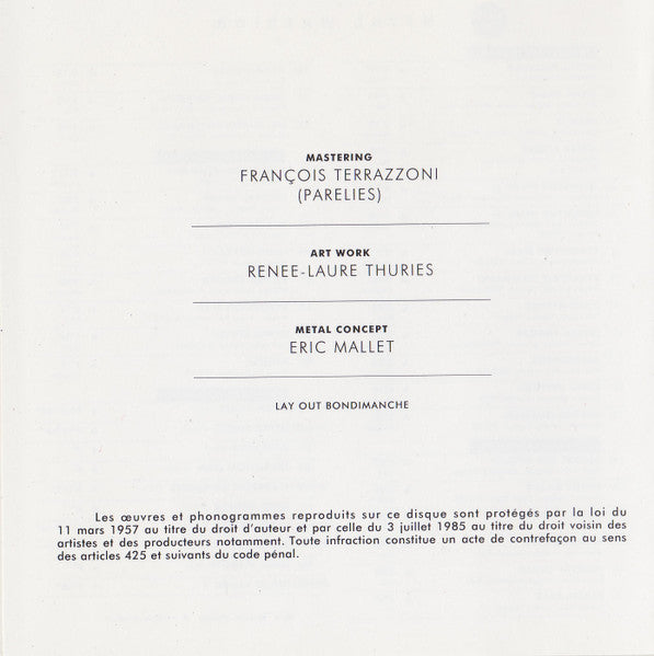 F. Chevallier*, Ch. Poulet*, J.Y. Rigo* : Metal Warrior (CD, Album)