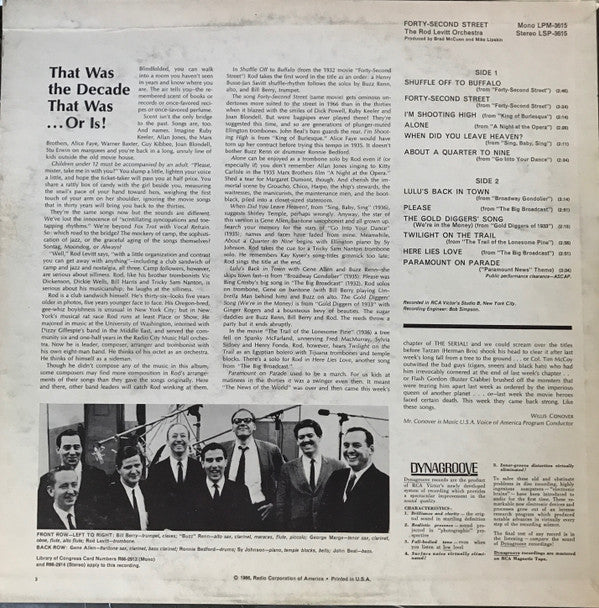 The Rod Levitt Orchestra : Forty-Second Street (LP)