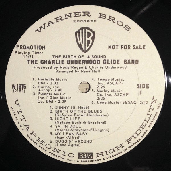 The Charlie Underwood Glide Band : Birth Of A Sound (LP, Mono, Promo)