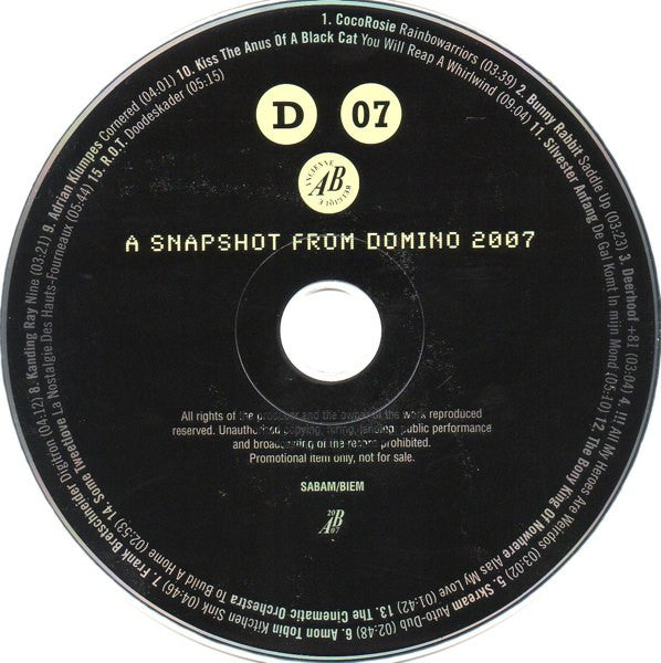 Various : D 07 (A Snapshot From Domino 2007) (CD, Comp, Promo)