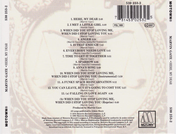 Marvin Gaye : Here, My Dear (CD, Album, RE)