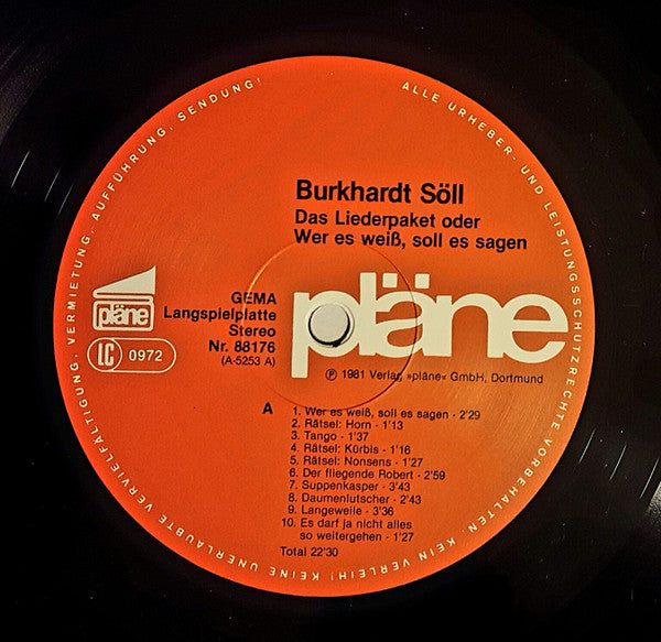 Burkhardt Söll : Das Liederpaket - Wer Es Weiss, Soll Es Sagen (LP, Album)