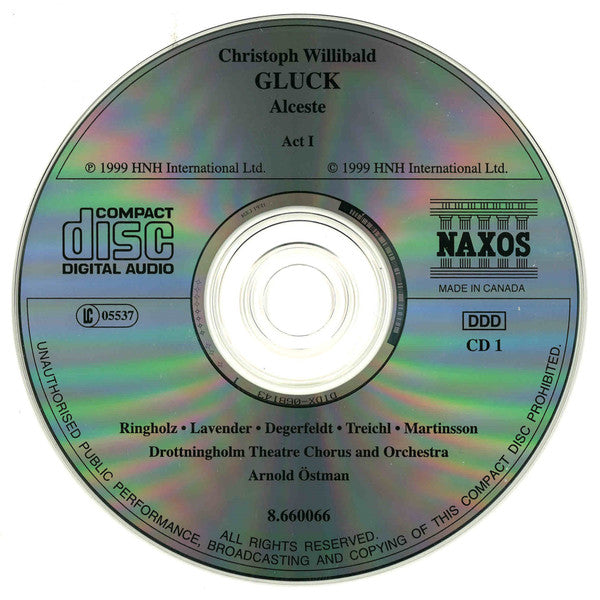 Christoph Willibald Gluck, Teresa Ringholz, Justin Lavender, Jonas Degerfeldt, Miriam Treichl, Lars Martinsson (3), Drottningholm Theatre Chorus And Drottningholm Theatre Orchestra, Arnold Östman : Alceste (3xCD, Album)