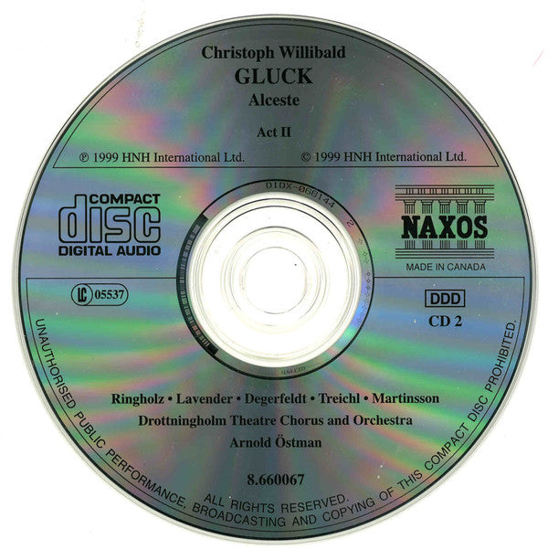 Christoph Willibald Gluck, Teresa Ringholz, Justin Lavender, Jonas Degerfeldt, Miriam Treichl, Lars Martinsson (3), Drottningholm Theatre Chorus And Drottningholm Theatre Orchestra, Arnold Östman : Alceste (3xCD, Album)