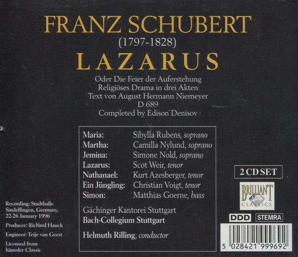 Franz Schubert : Lazarus (2xCD)