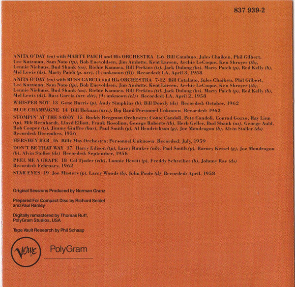 Anita O'Day : Anita O'Day Sings The Winners (CD, Album, RE, RM, PMD)