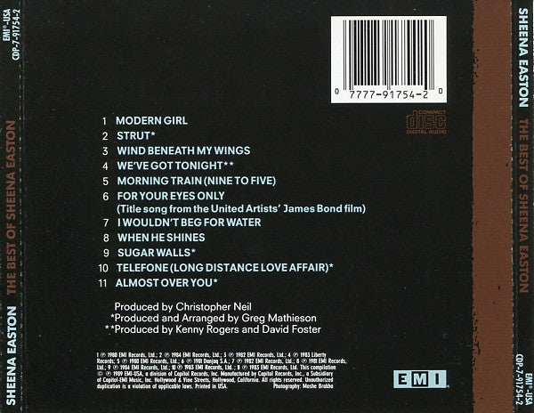 Sheena Easton : The Best Of Sheena Easton (CD, Comp, RE)